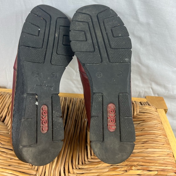 Rieker Oxblood Leather Penny Loafers Sz 39 - Picture 5 of 11